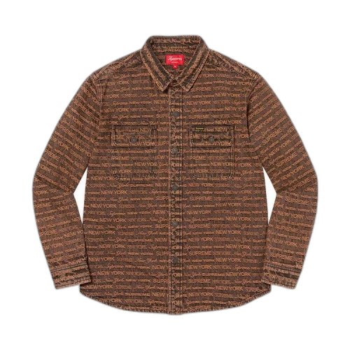 Supreme Multi Type Jacquard Denim Shirt 'Brown'