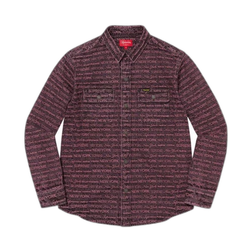 Supreme Multi Type Jacquard Denim Shirt 'Purple'