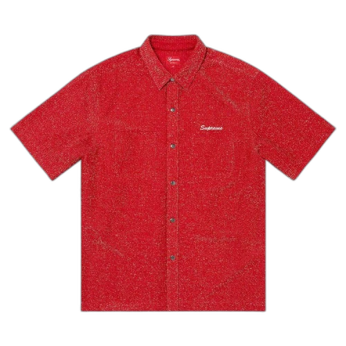 Supreme Lurex Short-Sleeve Shirt 'Red'