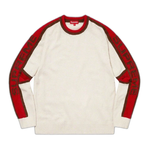 Supreme Stripe Chenille Sweater 'White'