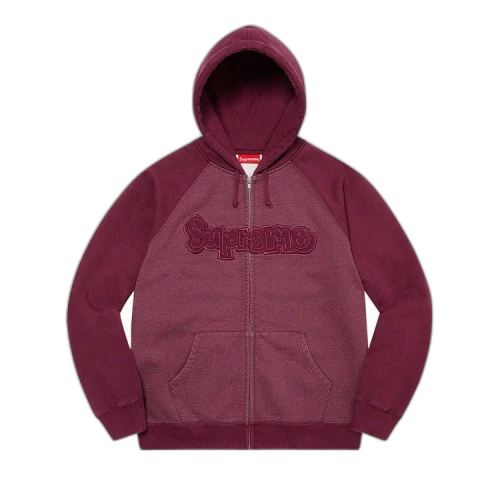 Supreme Gonz Appliqué Zip Up Hooded Sweatshirt 'Burgundy'