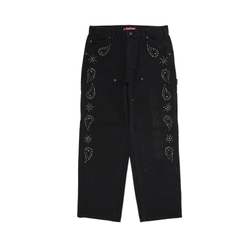 Supreme Paisley Studded Double Knee Painter Pant 'Black'
