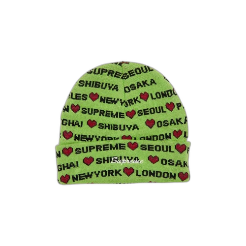 Supreme Hearts Beanie 'Lime'