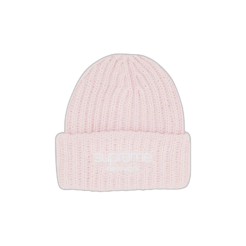 Supreme Classic Logo Chunky Ribbed Beanie 'Light Pink'