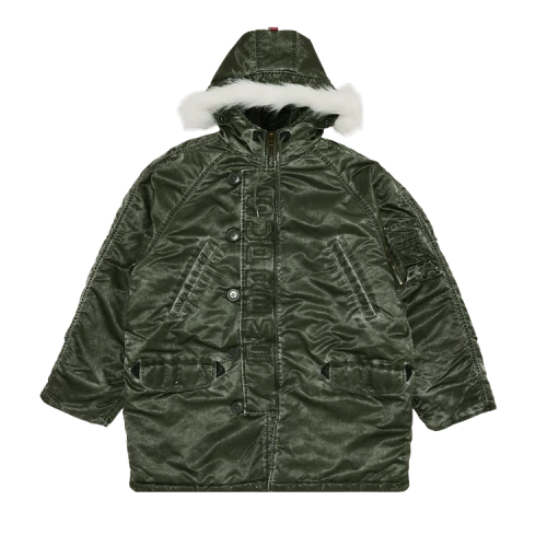 Supreme Washed Flight Satin N-3B Parka 'Olive'