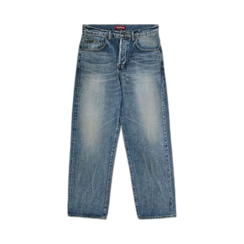 Supreme Distressed Loose Fit Selvedge Jean 'Washed Indigo'