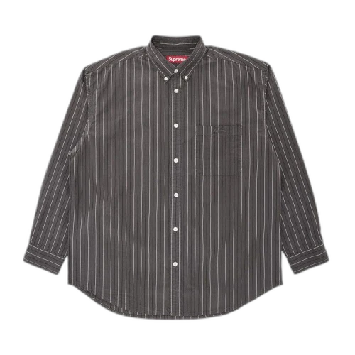 Supreme Loose Fit Stripe Shirt 'Grey'