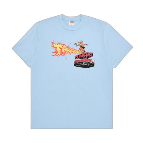 Supreme x Thrasher Back Tail Tee 'Powder Blue'