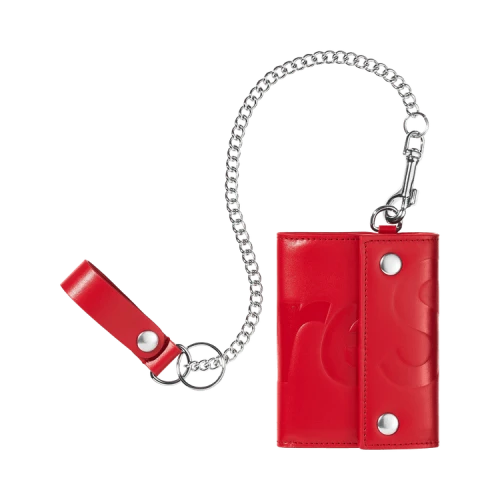 Supreme Leather Chain Wallet 'Red'