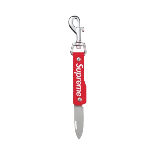 Supreme Leather Clip Knife 'Red'