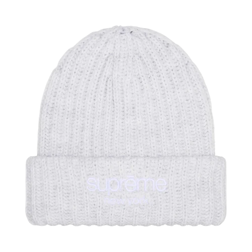 Supreme Chunky Rib Classic Logo Beanie 'Ash Grey'