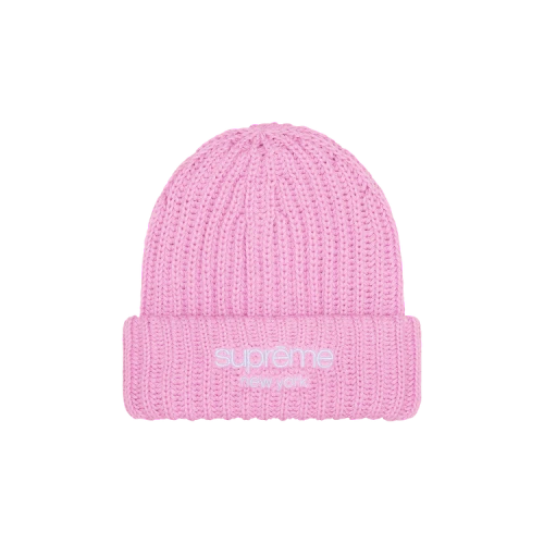 Supreme Chunky Rib Classic Logo Beanie 'Pink'