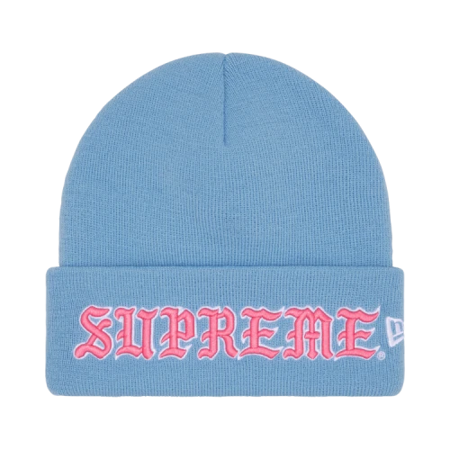 Supreme New Era Old English Beanie 'Light Blue'