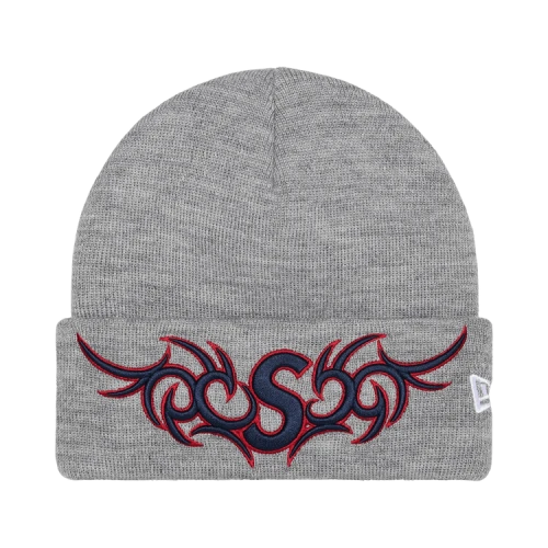 Supreme New Era Tribal S Logo Beanie 'Heather Grey'