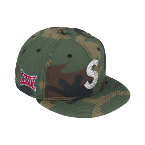 Supreme Swarovski S Logo New Era 'Woodland Camo'