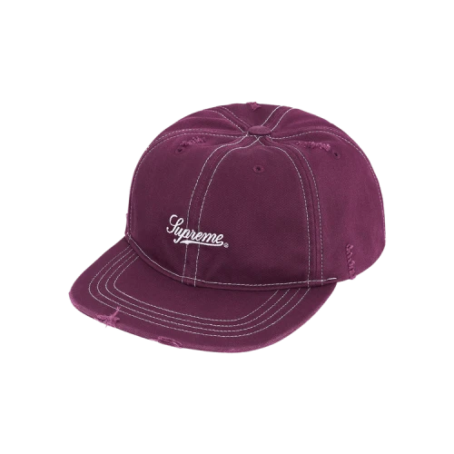 Supreme Distressed Script 6-Panel 'Dark Purple'