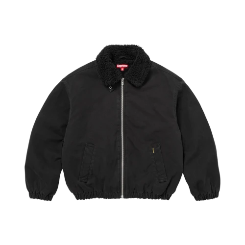 Supreme Faux Shearling Lined Bomber Jacket 'Black'