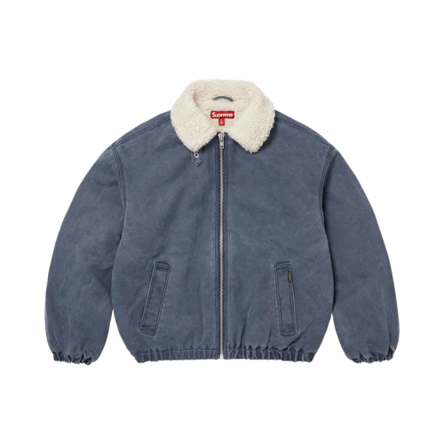 Supreme Faux Shearling Lined Bomber Jacket 'Navy'