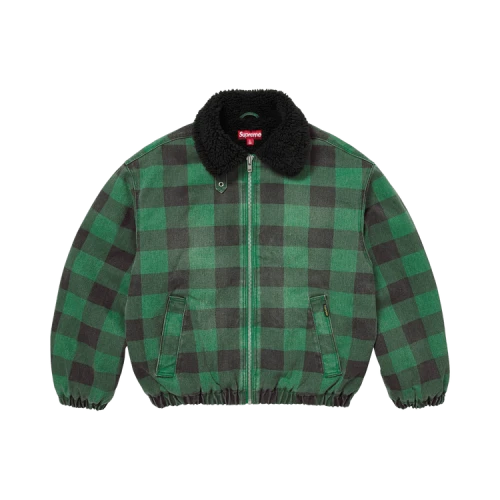Supreme Faux Shearling Lined Bomber Jacket 'Plaid'
