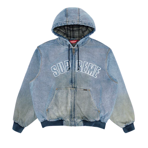Supreme Reflective Arc Hooded Work Jacket 'Denim'