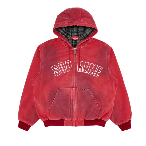 Supreme Reflective Arc Hooded Work Jacket 'Red'