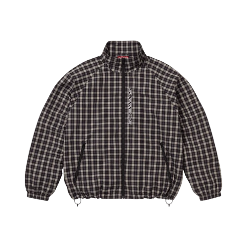 Supreme Plaid Track Jacket 'Black'