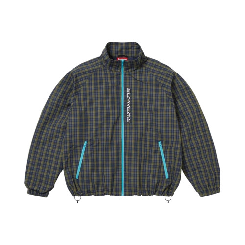 Supreme Plaid Track Jacket 'Navy'