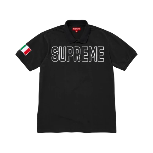 Supreme Twill Appliqué Polo 'Black'