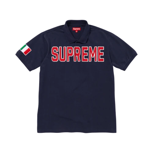 Supreme Twill Appliqué Polo 'Navy'