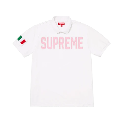 Supreme Twill Appliqué Polo 'White'