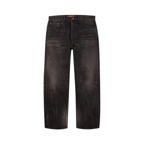 Supreme Distressed Loose Fit Selvedge Jean 'Washed Black'