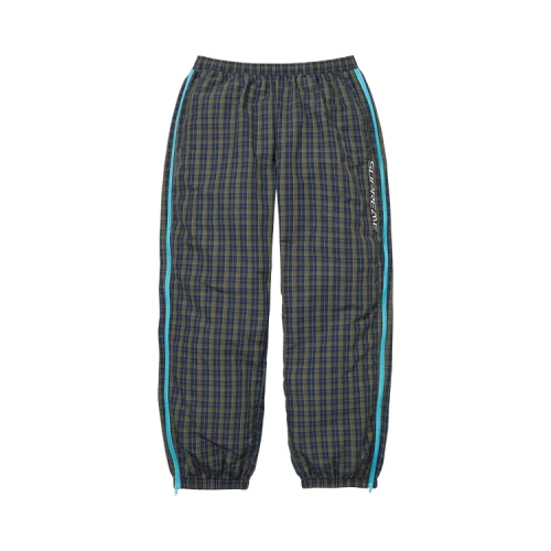 Supreme Plaid Warm Up Pant 'Navy'
