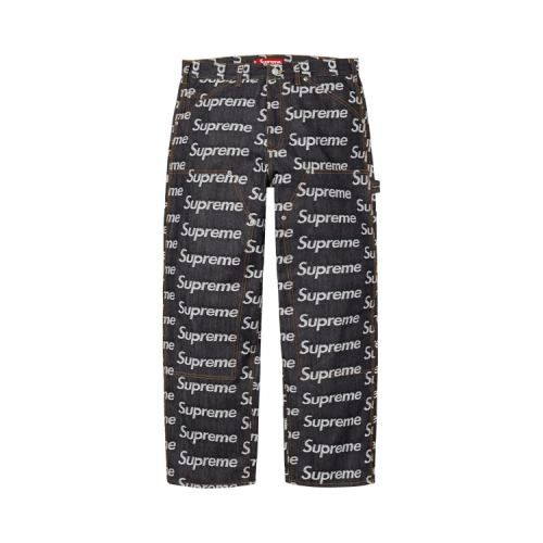 Supreme Jacquard Logos Double Knee Denim Painter Jean 'Rigid Indigo'