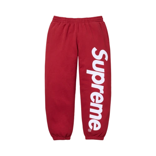 Supreme Satin Appliqué Sweatpant 'Dark Red'