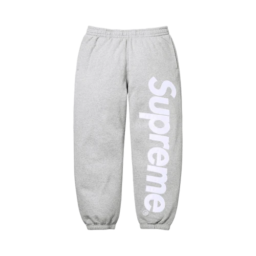 Supreme Satin Appliqué Sweatpant 'Heather Grey'