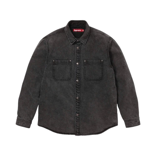 Supreme Shearling Lined Denim Work Shirt 'Black'