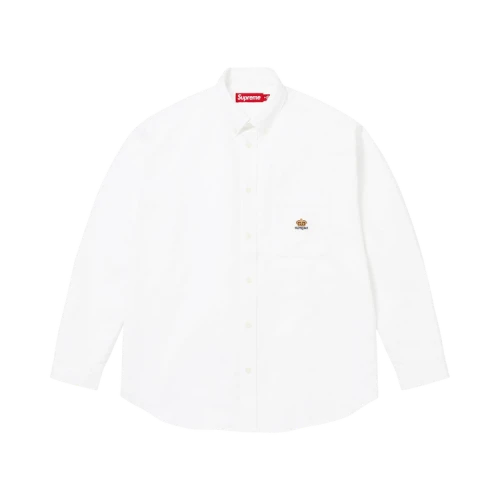 Supreme Loose Fit Flannel Oxford Shirt 'White'