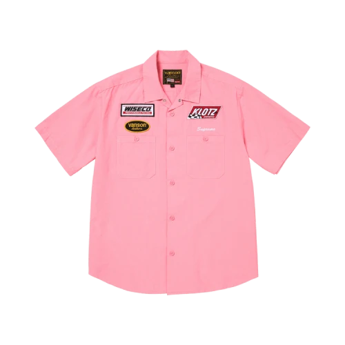 Supreme x Vanson Leathers Short-Sleeve Work Shirt 'Pink'