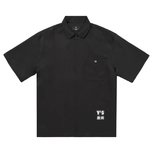 Supreme x Y’s Silk Zip Up Short-Sleeve Shirt 'Black'