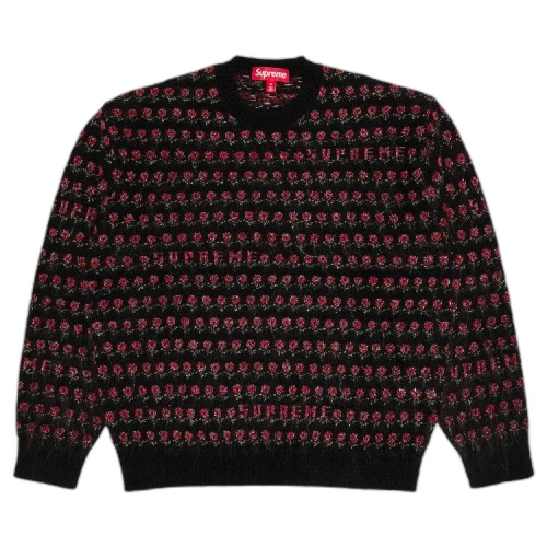Supreme Flowers Metallic Sweater 'Black'