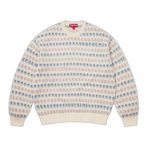 Supreme Flowers Metallic Sweater 'Ivory'