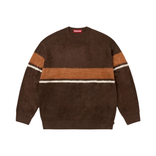 Supreme Brushed Stripe Sweater 'Dark Brown'