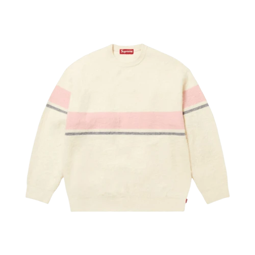 Supreme Brushed Stripe Sweater 'Ivory'