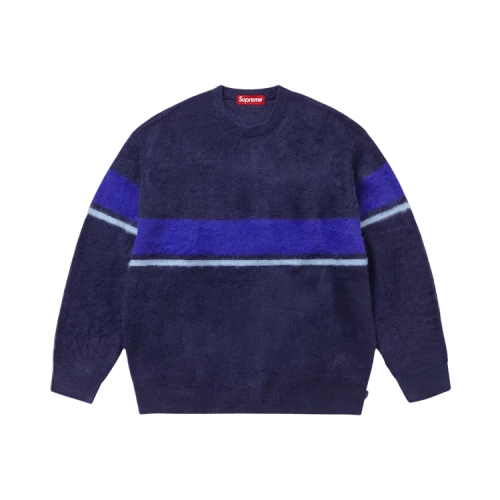 Supreme Brushed Stripe Sweater 'Navy'