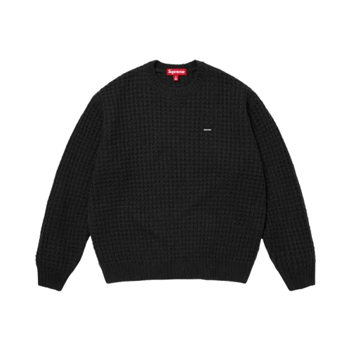 Supreme Small Box Waffle Sweater 'Black'