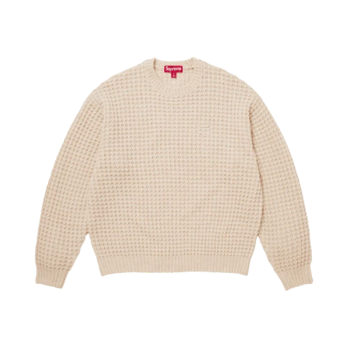 Supreme Small Box Waffle Sweater 'Natural'