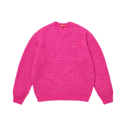 Supreme Small Box Waffle Sweater 'Pink'