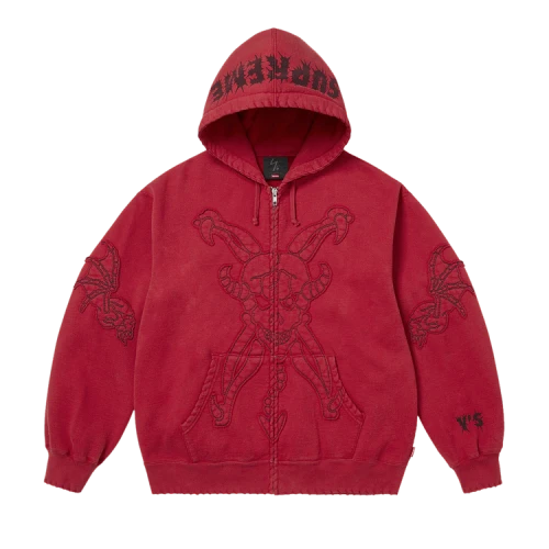 Supreme x Y’s Zip Up Hooded Sweatshirt 'Washed Red'