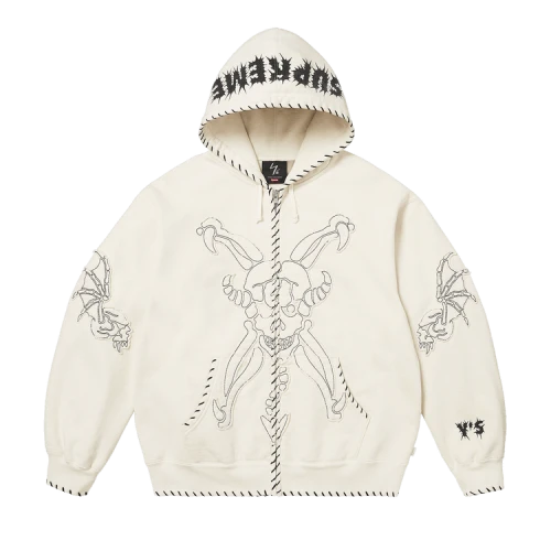 Supreme x Y’s Zip Up Hooded Sweatshirt 'White'