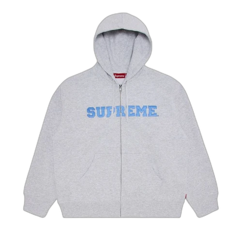 Supreme Collegiate Appliqué Zip Up Hooded Sweatshirt 'Ash Grey'